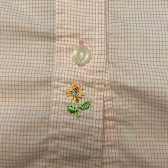 Old Navy women’s plus 2X gingham pink button down shirt ‘06 classic feminine - Picture 6 of 9
